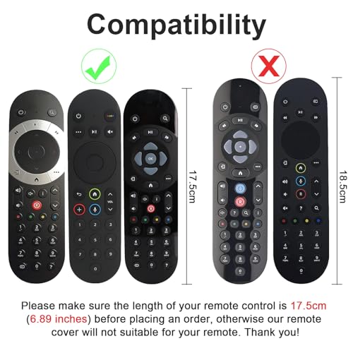 YiBiChin Protective Remote Case Fit for Sky Q Box Touch/Non-Touch Remote Control, Remote Cover Also for Sky Glass/Sky Stream TV Remote, Shockproof - Black (Please Confirm Compatibility By Figure 2)