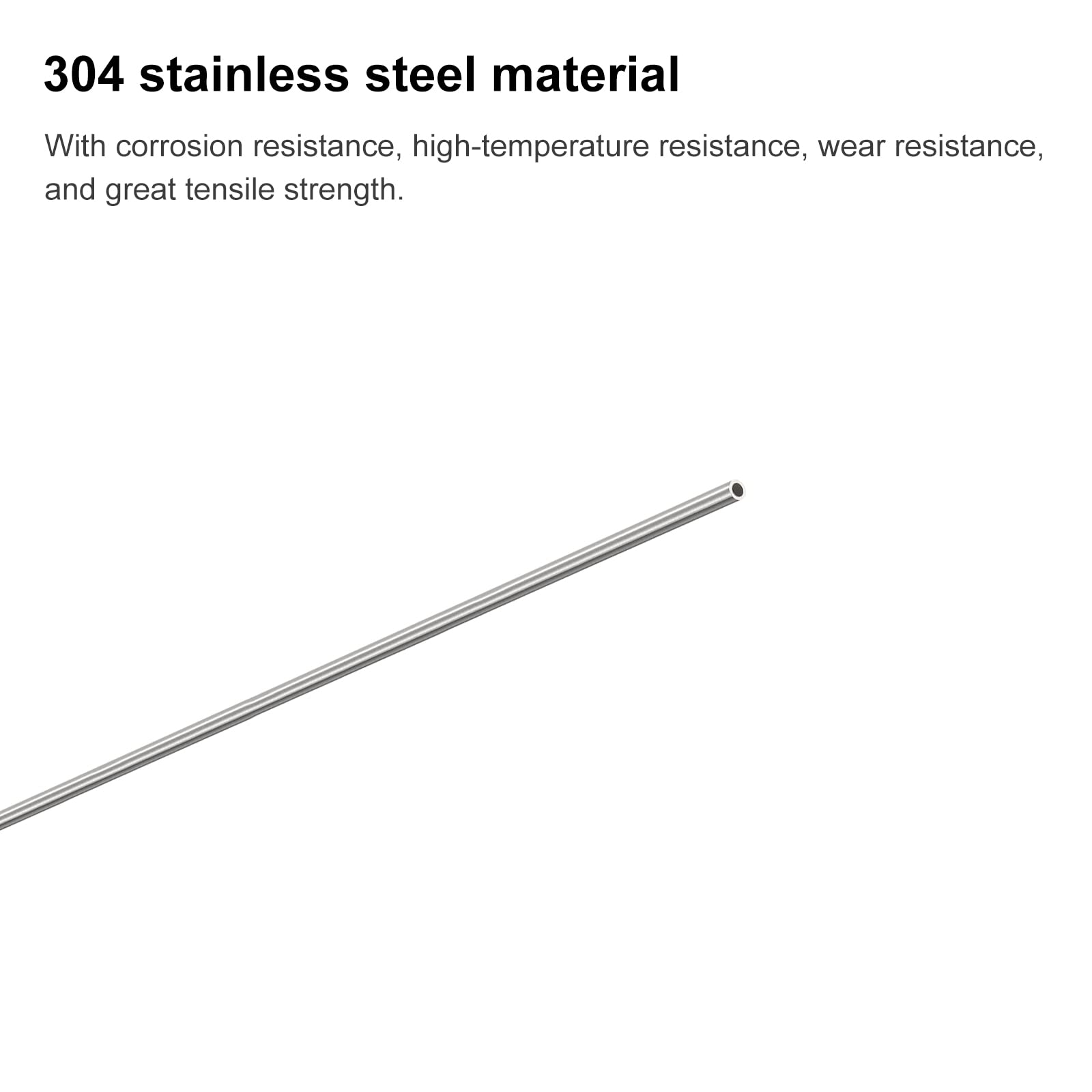 sourcing map 304 Stainless Steel Capillary Tube, OD 0.4mm x 0.1mm Wall Thick 250mm Length Metal Tubing for Industry Machinery, 3Pcs