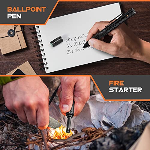 BIIB Gifts for Men, Father s Day Gifts, Multi Tool Pen with LED, Mens Gifts for Dad, Campass Gadgets for Men Camping Accessories, Birthday Gifts for Men Who Have Everything, Christmas Gifts for Him