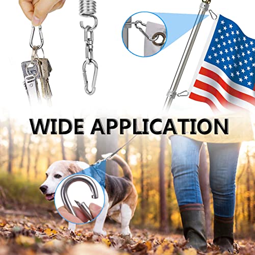 Spring Snap Hooks, 304 Stainless Steel Metal Clip Heavy Duty Rope Connector Small Snap Clamp Key Chain Link Buckle for Hammock Swing Set Outdoor Travel Camping Fishing Hiking (8 PCS, M6)