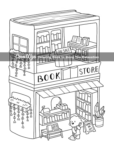 Cozy Spaces: Coloring Book for Adults and Teens Featuring Relaxing Familiar Corners with Cute Animal Characters for Stress Relief