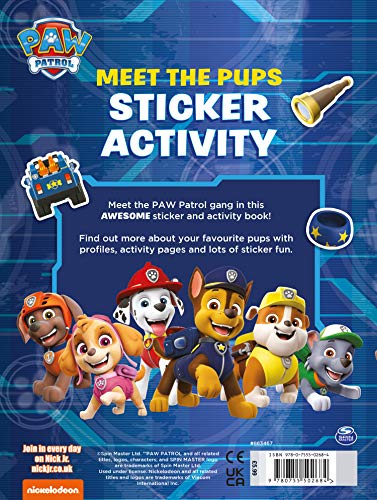 Paw Patrol: Meet the Pups Sticker Activity: With over 50 BIG stickers! A fun illustrated sticker book for children aged 3, 4, 5 based on the Nickelodeon TV Series