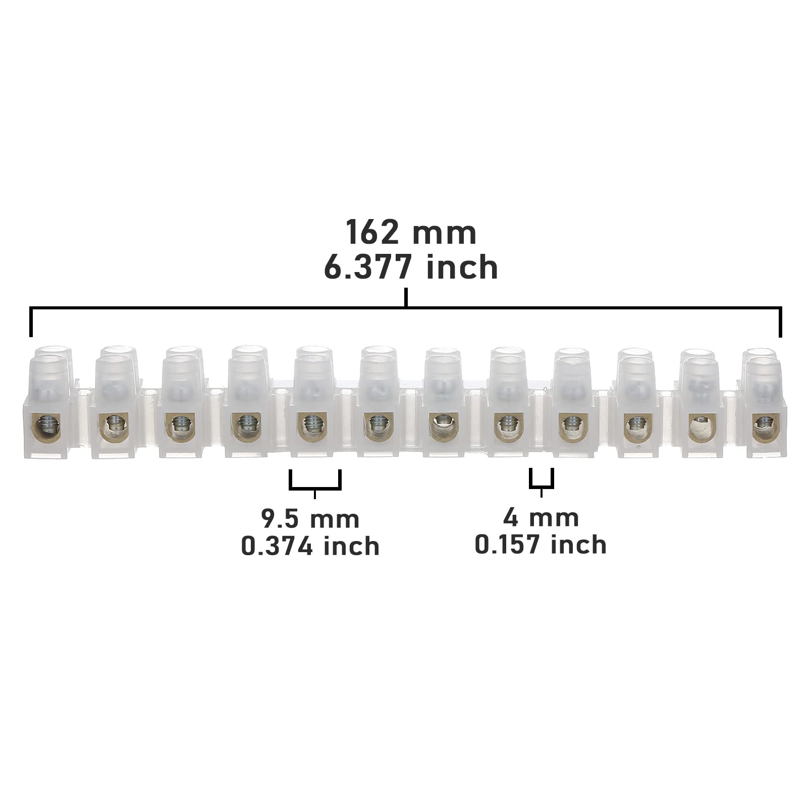 AUKENIEN 30A Electrical Connector Blocks 30 Amp 12 Way White Terminal Block Strip Electric Wire Connectors Choc Blocks Connecting for Wiring Cable (Pack of 2)