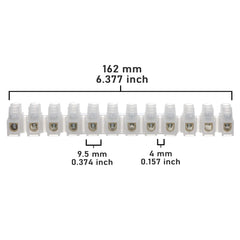 AUKENIEN 30A Electrical Connector Blocks 30 Amp 12 Way White Terminal Block Strip Electric Wire Connectors Choc Blocks Connecting for Wiring Cable (Pack of 2)