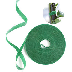 URAQT Green Garden Plants Tie, 10M Plant Ties Tape Self Adhesive Tape Hook Loop Garden Strips, 15mm Adjustable Tree Ties Plant Stake Cane Supports Wrap Tape for Gardening Sticky Strip Cable Organiser