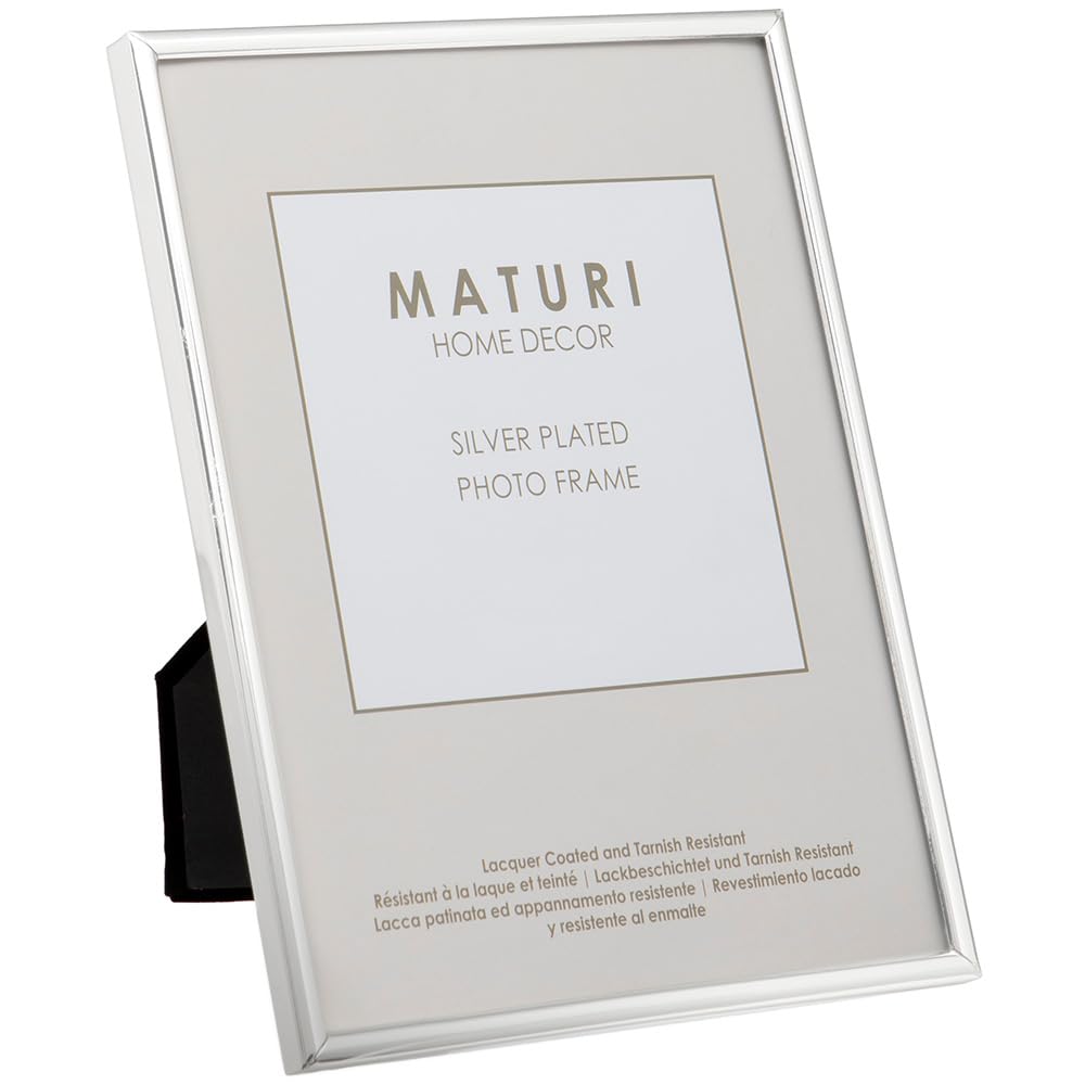 Maturi Silver Plated Photo Frame - Thin Edge, 5 x 7-inch (13 x 18cm) (Pack of 2)