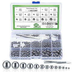 600 Pcs Precision Ball Bearings, Stainless Steel Bearings Balls Set, 13 Sizes Bicycle Bearing Steel Ball Assortment Kit for Bicycles, Skateboard, Motorcycles, Casters