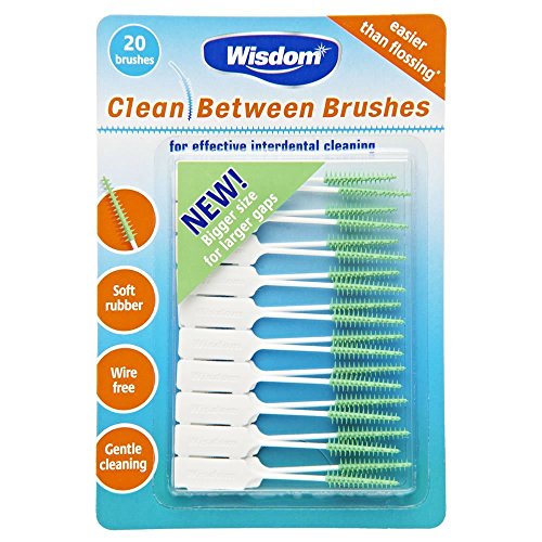 Wisdom WIS6565 Medium Clean Between Interdental Brushes, Green, Pack of 60