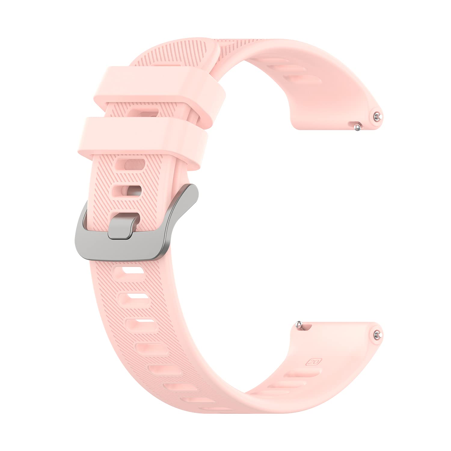 Wownadu 20mm Watch Strap Compatible for Garmin Forerunner 55 / Forerunner 245, Replacement Silicone Straps Pink Waterproof Sport Band for Women Men, Accessories (No Watch)