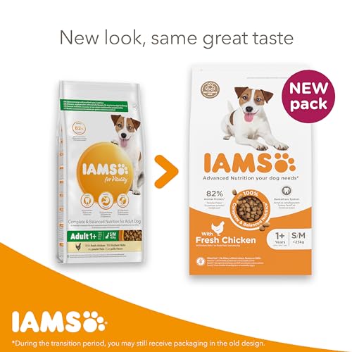 IAMS Complete Dry Dog Food for Adult 1and Small and Medium Breeds with Chicken 800 g