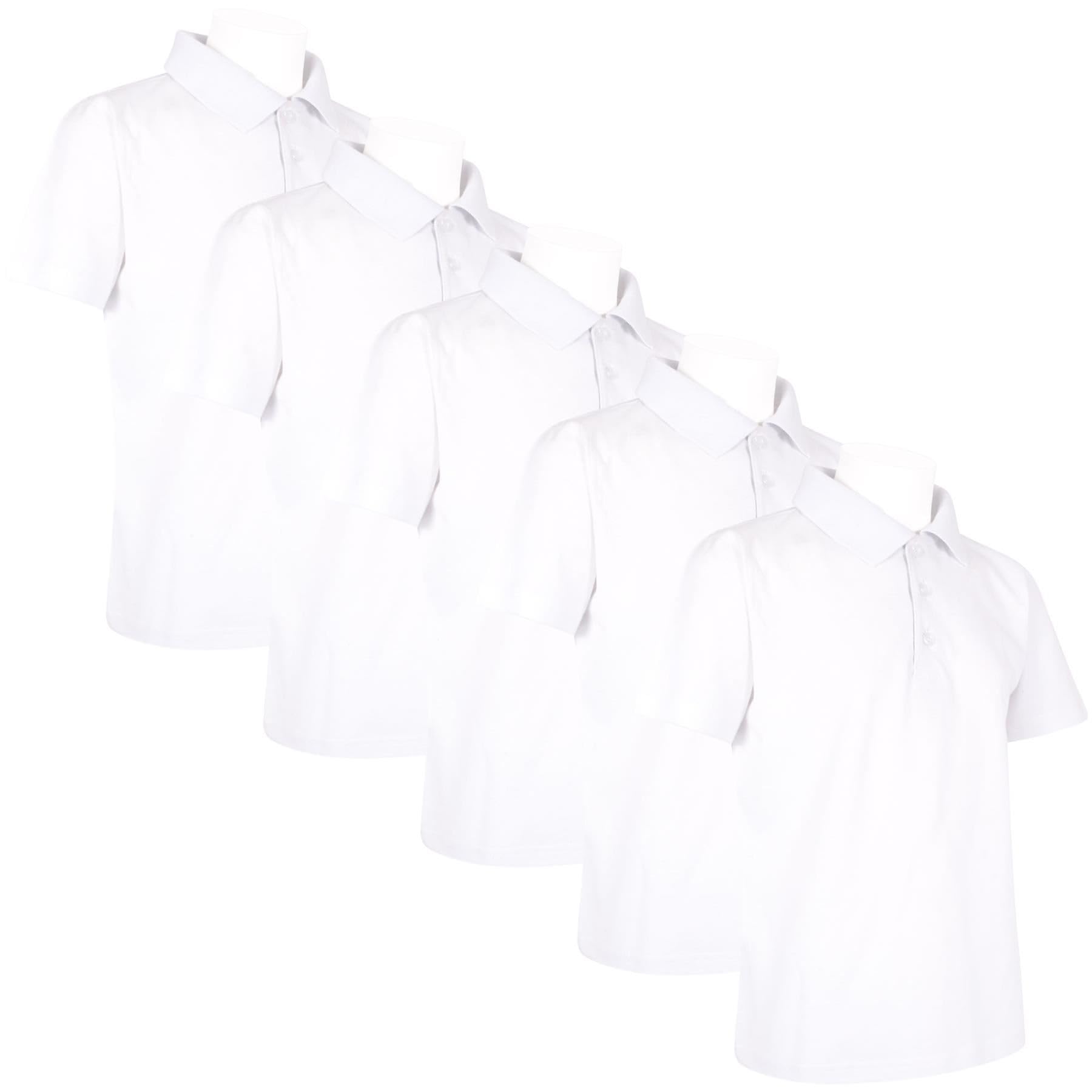 A2Z 4 Kids Girls Boys Polo T Shirts Plain Summer Tank Top & Tees Fashion - PL Polo T Shirt White 5 Pack 7-8