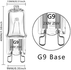 AHEVO 25W G9 Halogen Light Bulb Warm White 2700K,230V,Pack of 10