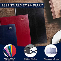 Collins Debden Collins Essential Diary Weekly Pocket Planner 2024 - 2024 Planner Diary, Soft Touch Flexible Cover, Small Pocket Calendar 2024 (Black)