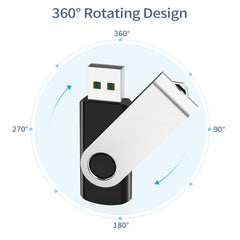 16GB USB 3.0 Flash Drive 5 Pack, KOOTION USB 3.0 Memory Stick with LED Indicator Swivel Thumb Drives Bulk U Disk 16GB Pendrive Jump Drive Zip Drive for Data Storage (16GB, 5 Pack, Black)