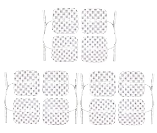 Med-Fit 1 TENS Electrode Pads - 12 Long-Lasting Self-Adhesive Pads (3 Packs of 4) for TENS Machines