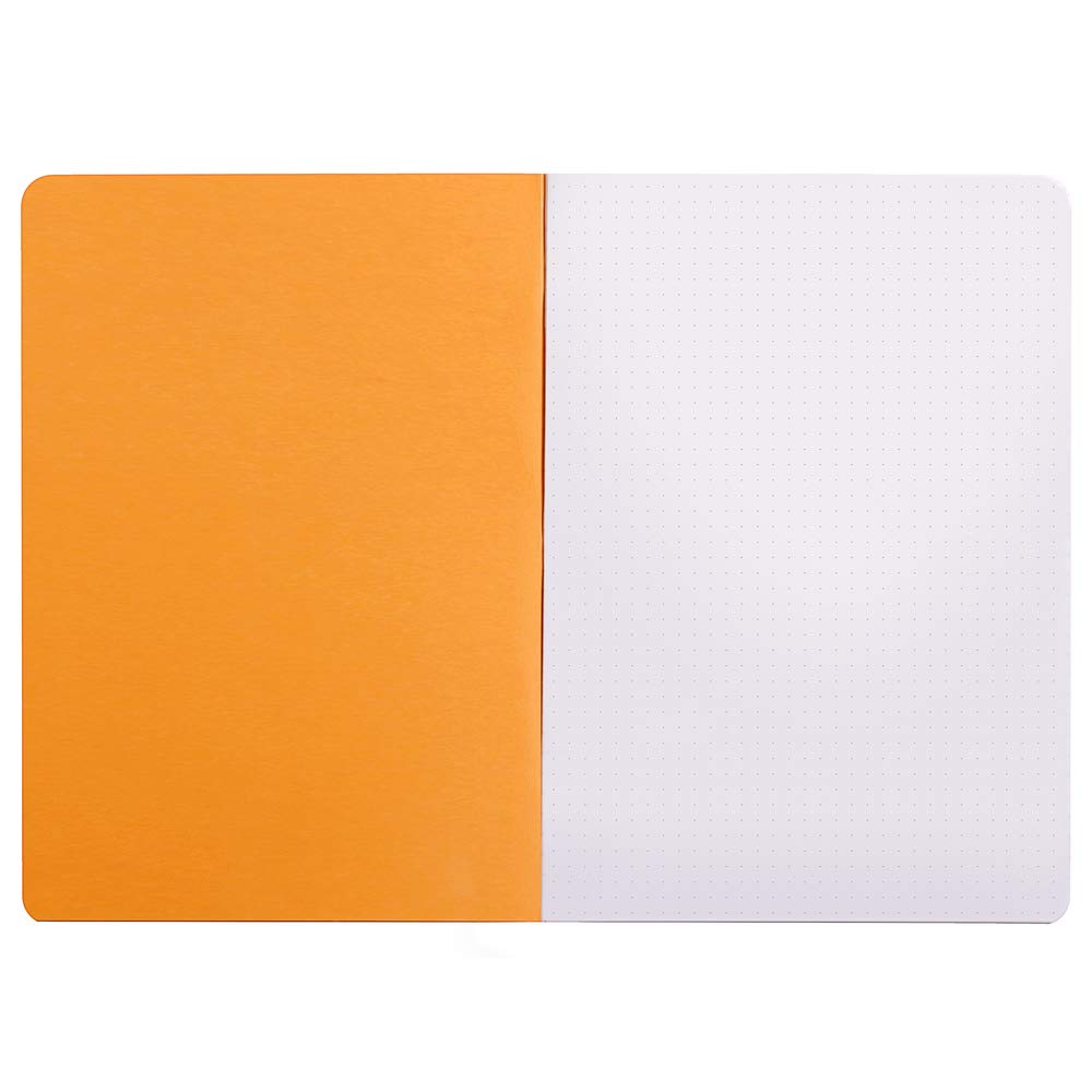 Rhodia 119167C - Orange Piqué Notebook - A4 - Dot Dot - 96 pages - White Clairefontaine Paper 80 g/m - Soft, Resistant and Waterproof Coated Card Cover - Classic (Pack of 2)