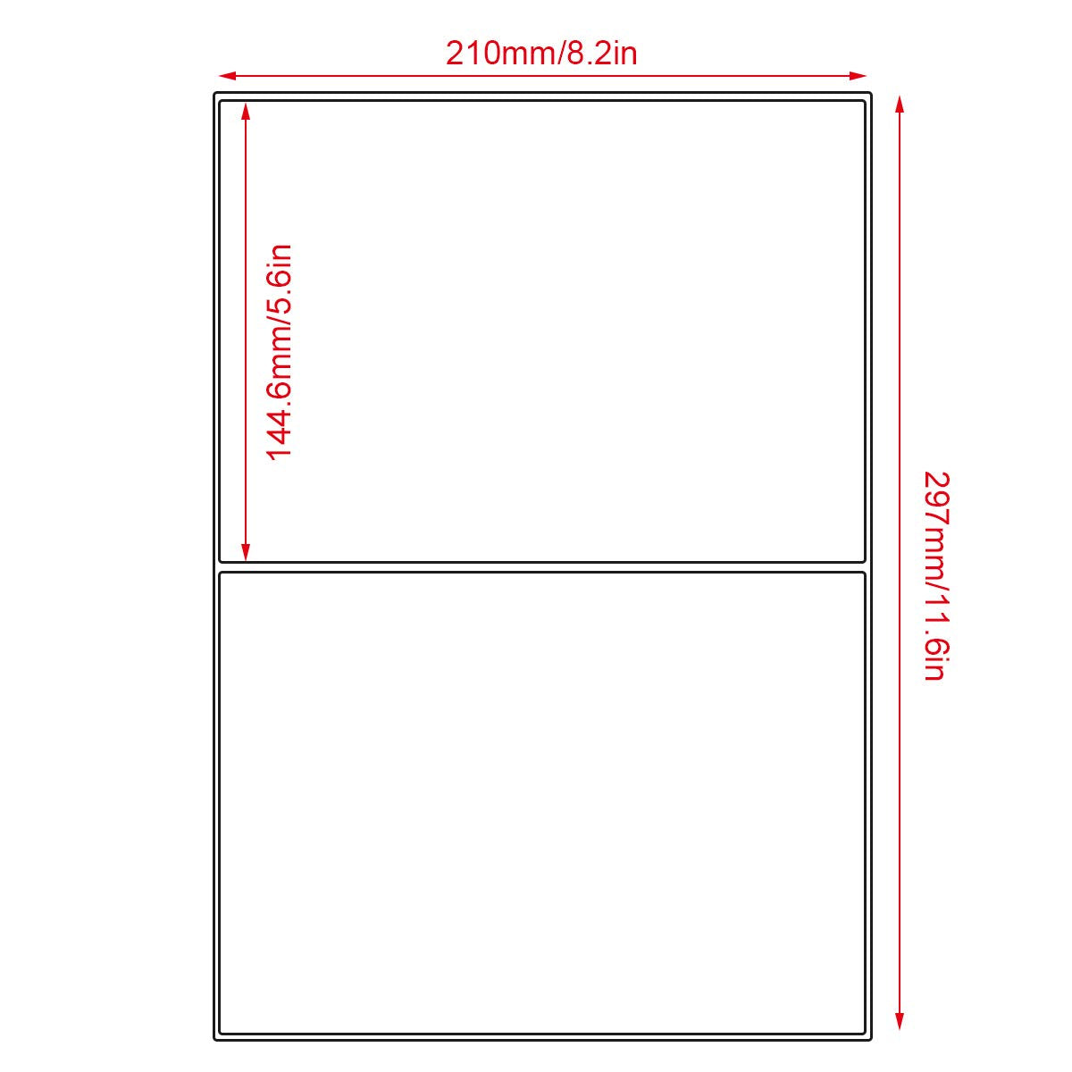 A4 Shipping Labels 100 Sheet 2 per Sheet 210 x 148 mm A4 Matte White Address Labels Self-Adhesive Sticky Back Label Mailing Printing Paper for Laser Inkjet Copier Printer