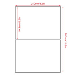 A4 Shipping Labels 100 Sheet 2 per Sheet 210 x 148 mm A4 Matte White Address Labels Self-Adhesive Sticky Back Label Mailing Printing Paper for Laser Inkjet Copier Printer