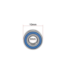 sourcing map MR104-2RS Deep Groove Ball Bearings 4mm Inner Dia 10mm OD 4mm Bore Double Sealed Chrome Steel Blue Seal Z2 10pcs