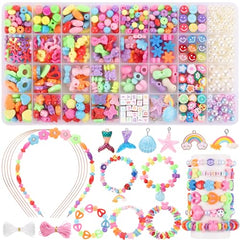 Funtopia Bracelet Jewellery Kits for Girls, 32 Types Jewellery Making Kit Arts and Crafts for Kids, Letter Beads Pearl Beads for Necklace Headband Making Gifts for Teenage Girls 4-14 Years Old