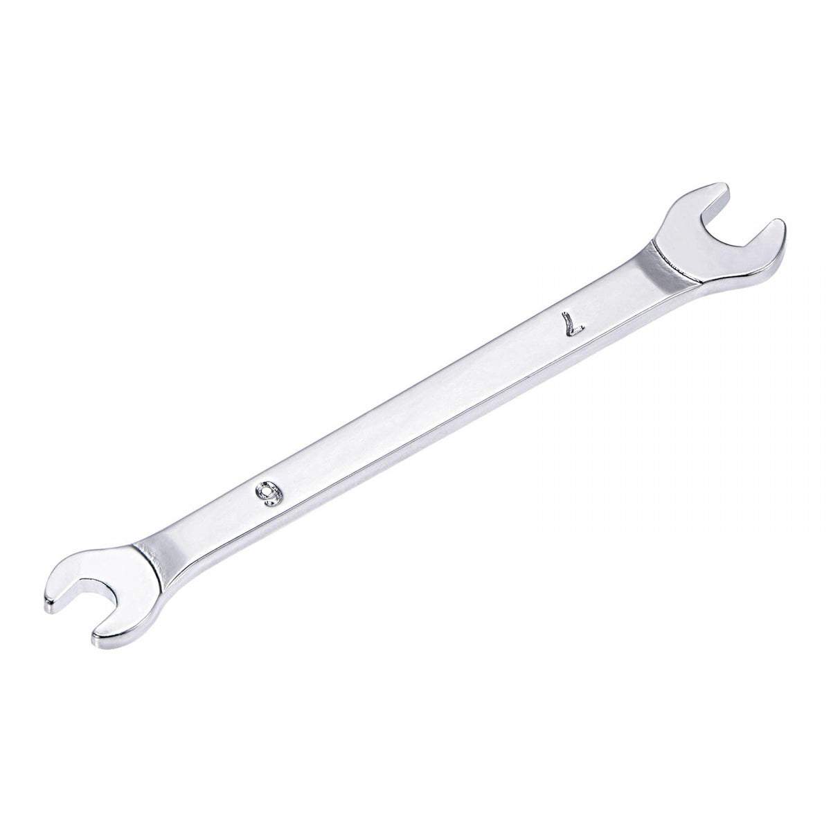 sourcing map Thin Open End Wrench, 6mm x 7mm Metric Mirror-Chrome Plated High Carbon Steel, for Household Maintenance and General Repairs