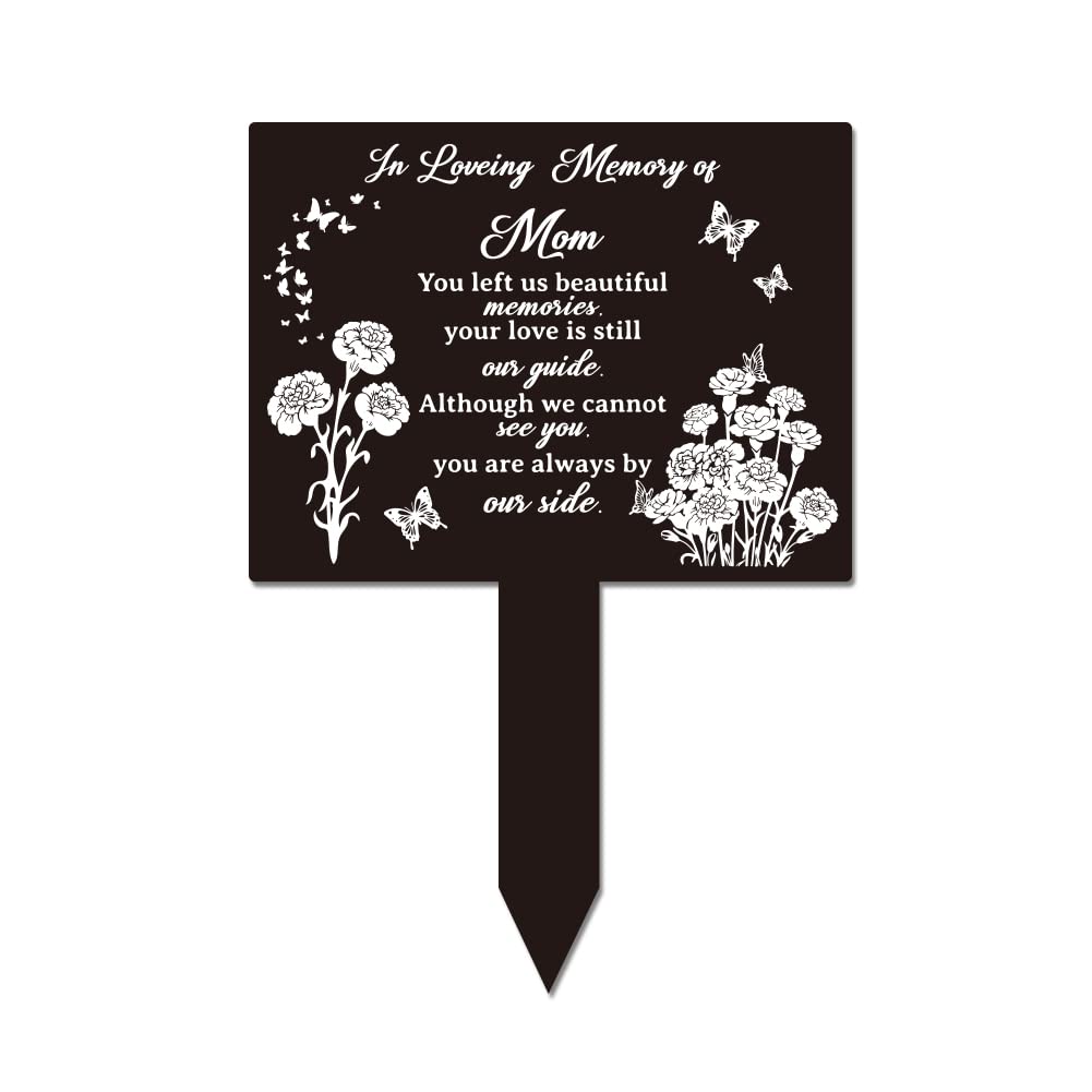 GLOBLELAND Memorial Remembrance Plaque Stake Acrylic Plaque Memorial Commemoratory Sign Garden Remembrance Decoration In Loving Memory of Mom