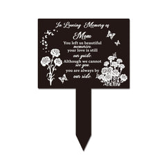 GLOBLELAND Memorial Remembrance Plaque Stake Acrylic Plaque Memorial Commemoratory Sign Garden Remembrance Decoration In Loving Memory of Mom