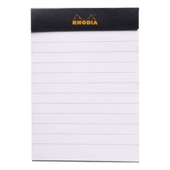 RHODIA 116009C - Stapled Notepad N°11 Black - A7 - Ruled - 80 Detachable Sheets - White Clairefontaine Paper 80 g/m - Soft, Resistant and Waterproof Coated Card Cover - Basics, 74x105mm