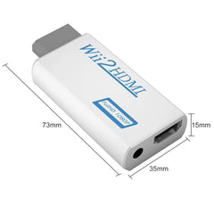 TFUFR Wii to HDMI Converter, Wii to HDMI Adapter Connector with Full HD 1080p/720p Video Output and 3.5mm Audio, Supports All Wii Display Modes Game (White)