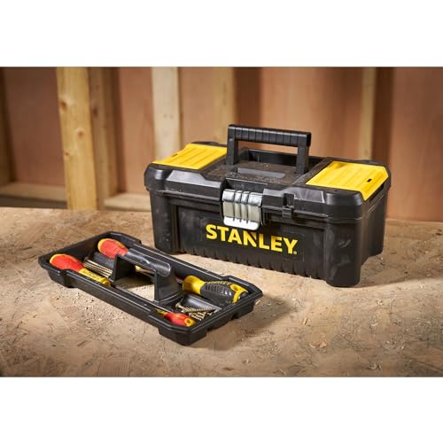 Stanley STST1-75515 Low Essential Tool Box, Black/Yellow, 12.5-Inch