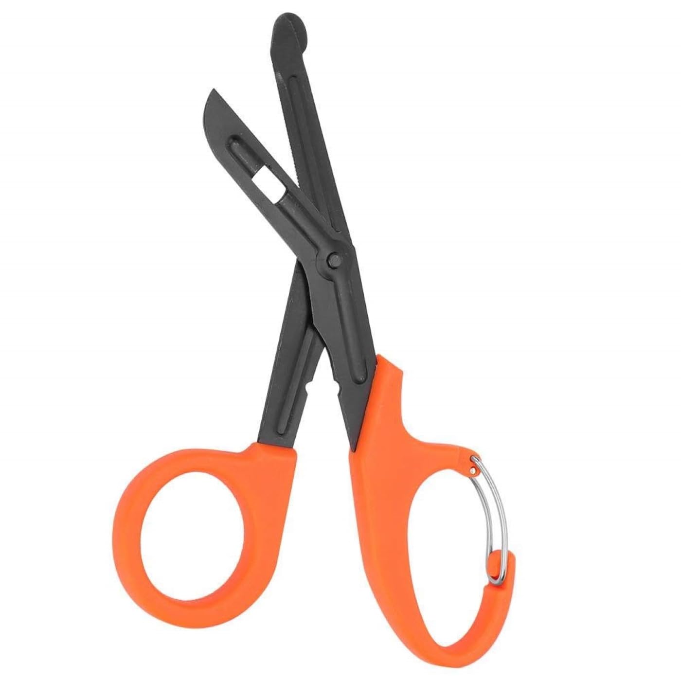 Titanium Bandage Shears Scissors EMT and Trauma Shears, Bent Stealth Black Coated for Nurses, Students, Emergency Room (Orange, 19cm)