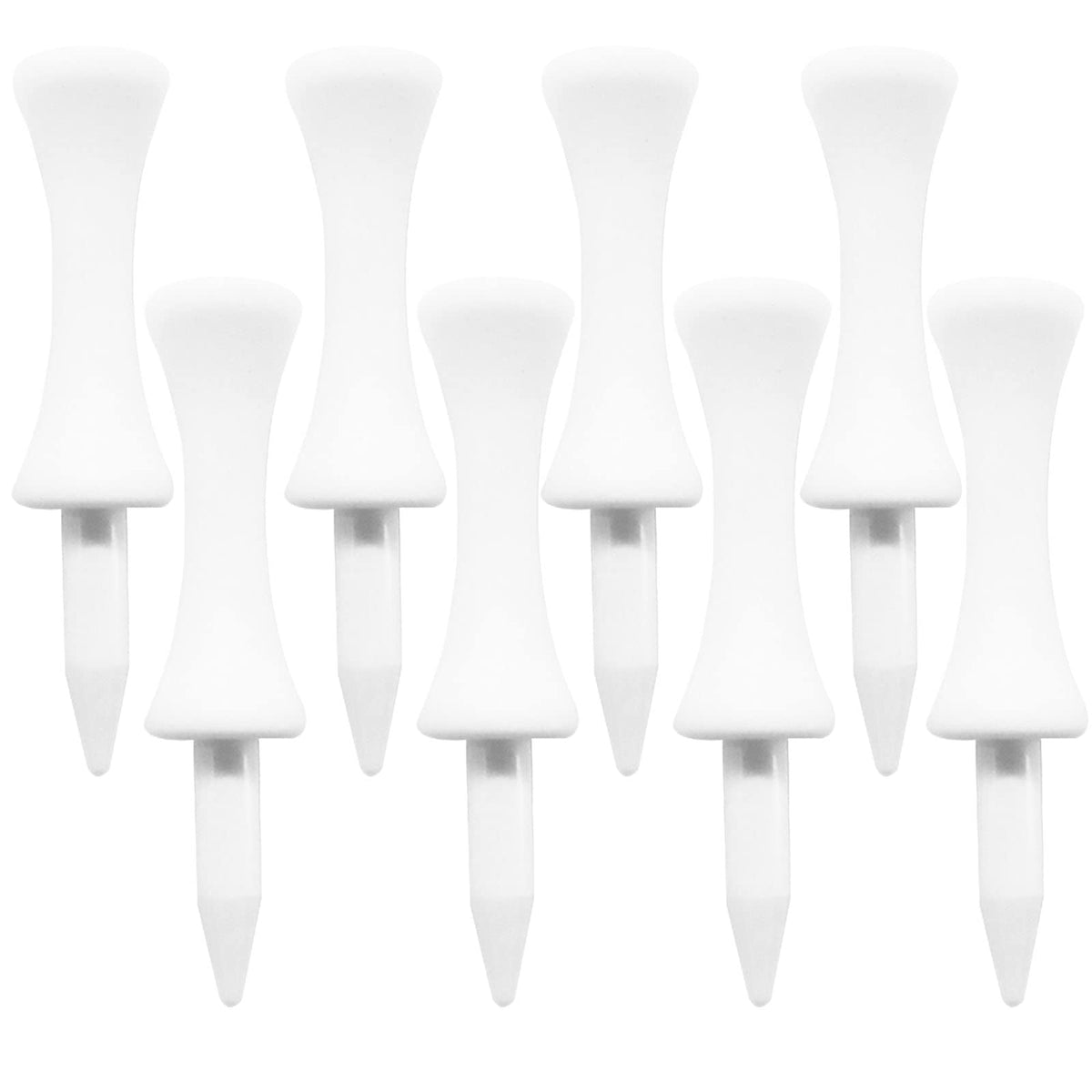 FINGER TEN Golf Tees Plastic Castle White Small Long Step Down Unbreakable Reusable Value 30 Pack, Tee Professional Height Control 2 3/4, 2 1/4, 2,1 3/4,1 1/2, 1 1/4 inch Bulk (30 Pack 2 inches in White)