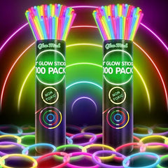 200 Glow Sticks Bulk Party Supplies - Glow in The Dark Fun Party Pack with 8 inches Glowsticks and Connectors for Bracelets and Necklaces