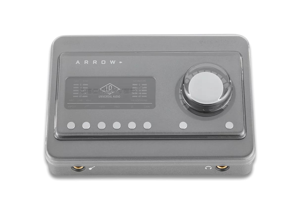 Decksaver Cover for Universal Audio Arrow Solo - Super-Durable Polycarbonate Protective lid in Smoked Clear Colour, Made in The UK - The Producers' Choice for Unbeatable Protection