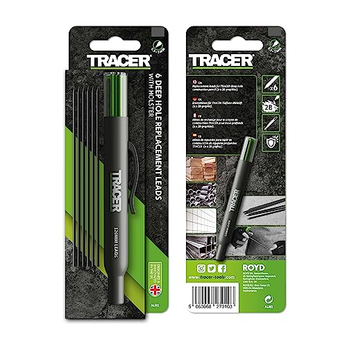 TRACER 6x Replacement Lead Dispenser (including 4x 2B Dark Graphite Replacement Leads and 2x Yellow Alternative Leads)