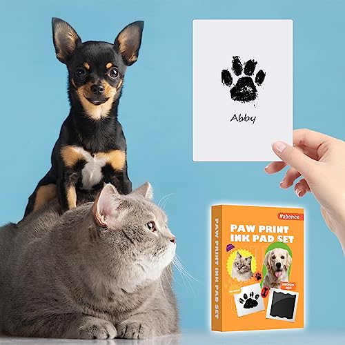 Nabance Baby Handprint and Footprint Kit, Paw Print Kit for Dogs & Cats, 4 Inkless Print Pads, 8 Imprint Cards, Dog Paw Print Kit, Pet Paw Stamp Pads, Pawprint Family Keepsake Kit, Medium Size