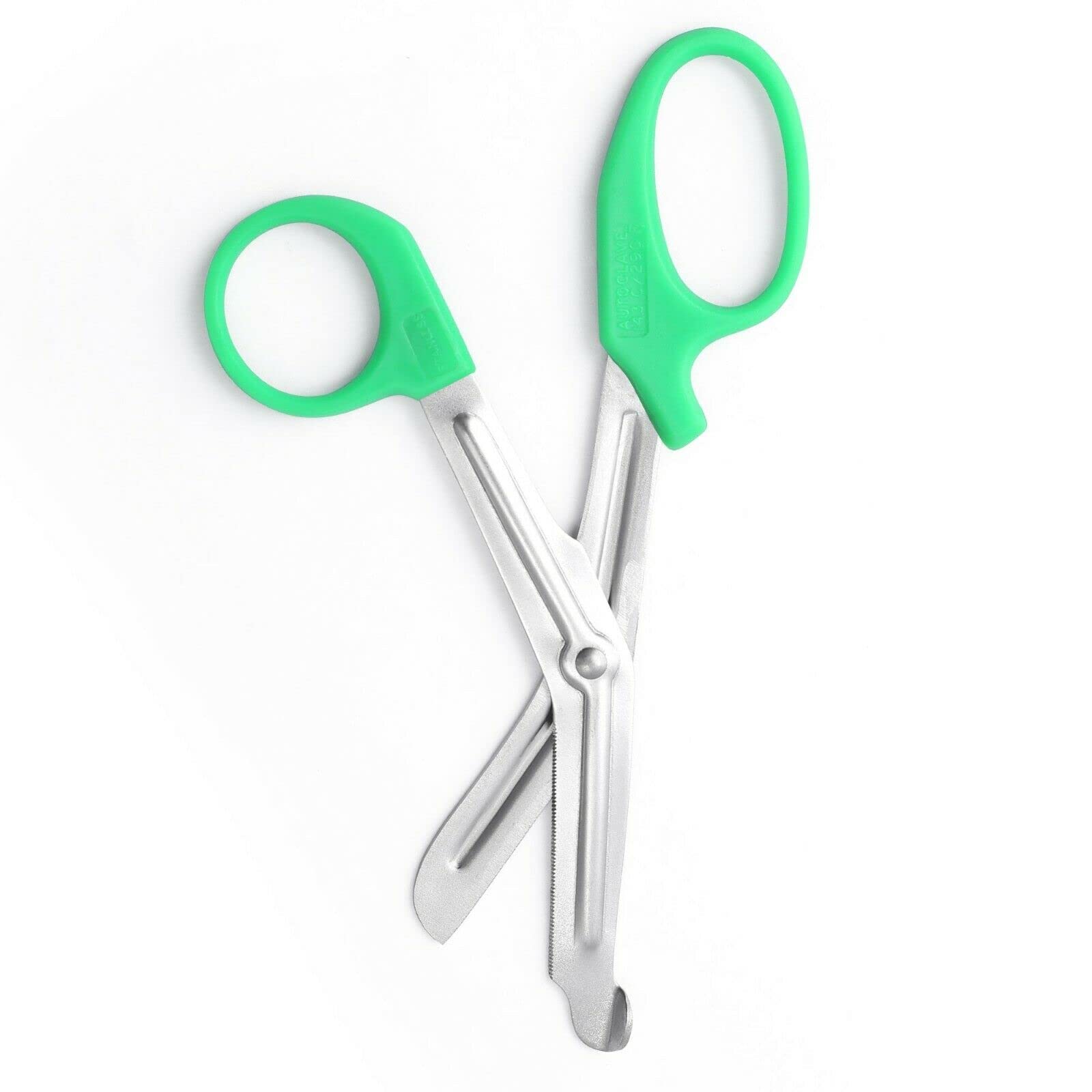 Scissors, EMT and Trauma Shears, Titanium Bandage Shears 5.5'' Bent Stealth for Nurses, Students, Emergency Room (Green 5.5)