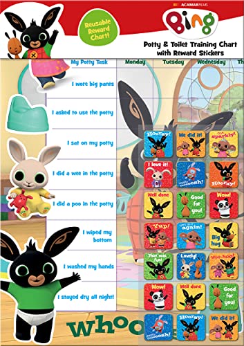 Paper Projects 01.70.30.014 Bing Potty & Training Reward Chart and Reusable Stickers, 29.7cm x 42cm