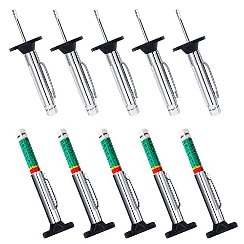 GODESON Tyre Tread Depth Gauge UK, 6-Sided Smart Color Coded Tyre Depth Gauge UK, Tyre Depth Measurement Tool in 25MM/32nds(Pack of 10)