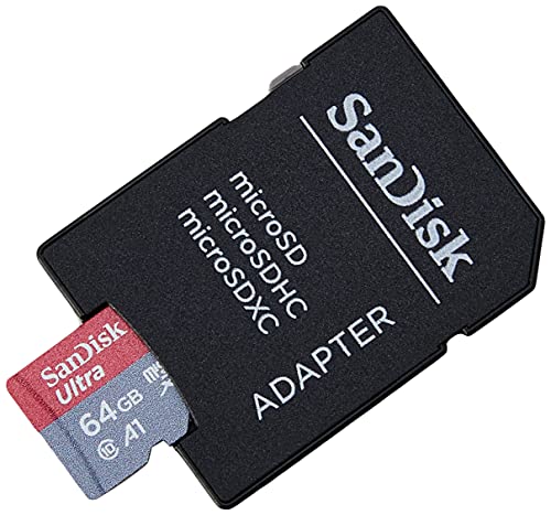 SanDisk Ultra 64GB microSDXC Memory Card and SD Adapter with A1 App Performance Up to 120MB/s, Class 10, UHS-I