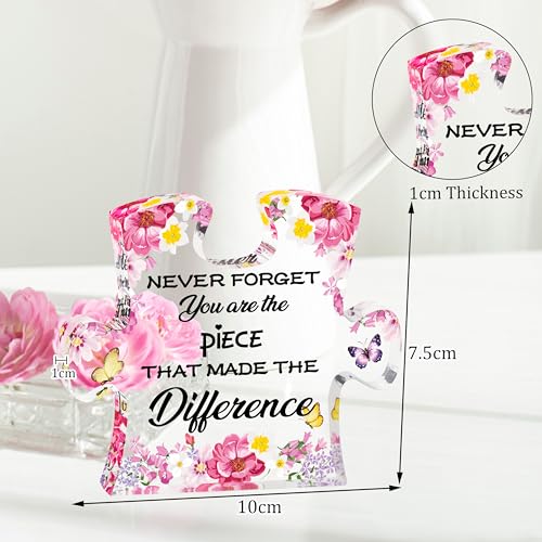 Merclix Leaving Gifts for Colleagues Women Puzzle Piece Acrylic Plaque Retirement Gifts for Women Leaving Presents for Colleagues Inspirational Thank You Gifts for Work Colleagues