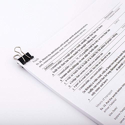 D.RECT Pack of 12 Document Clips   19mm   Box of Multi-Function Paper Clips   Binder Clips   Metal Paper Drawing Clip for Notes   Writing Paper   Clip Office Supplies   Black