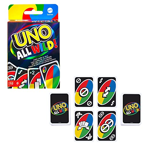 UNO All Wild Card Game with 112 Cards, Gift for Kid, Family & Adult Game Night for Players 7 Years & Older, HHL33