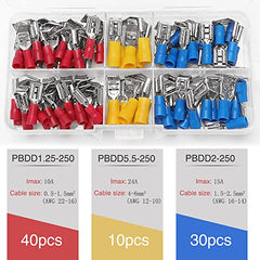 YIXISI 80 PCS Piggy Back Spade Electrical Connectors Crimp Terminal, Insulated Crimp Connectors Set