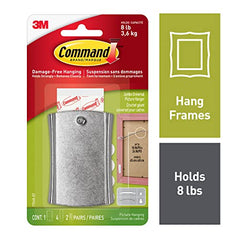 Command 17048-ES Metal Universal Picture Hanger - Damage Free Hanging - For Pictures, Frames, Mirrors and Clocks - Holds up to 3.6 kg