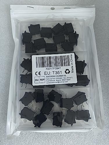 GTIWUNG 35Pcs On/Off Rocker Switch, Mini Boat Switch 10A/125V 6A/250V, 2 Pin Toggle SPST Press Button Toggle Switch for Car Auto Boat Household Appliances, Black