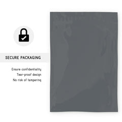 Straame 60 Mixed Size Grey Mailing Postal Bags, Self-Seal Closure Packaging Bags, Delivery Mailing Bag Flexible and Tempered Proof, 4 Sizes Small to Large Postal Bags 15 Each