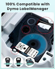 Oozmas a45013 Compatible Dymo Label Manager 160 Label Tape Replacement for Dymo D1 45013 s0720530 12mm x 7m Black on White, Label Cassette for Dymo LabelManager 160 210D 360D 420P 450D, 3-Pack