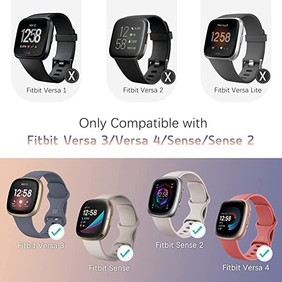 3 Pack Compatible with Fitbit Versa 4 Strap/Fitbit Versa 3 Strap/Fitbit Sense/Fitbit Sense 2 Strap for Women Men, Soft Elastic Nylon Sport Replacement Strap for Fitbit Versa 4/Versa 3/Sense