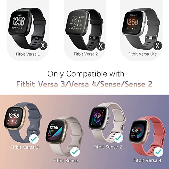 3 Pack Compatible with Fitbit Versa 3 Strap/Fitbit Versa 4 Strap/Fitbit Sense/Fitbit Sense 2 Strap for Women Men, Soft Elastic Nylon Sport Replacement Strap for Fitbit Versa 3/Versa 4/Sense 2
